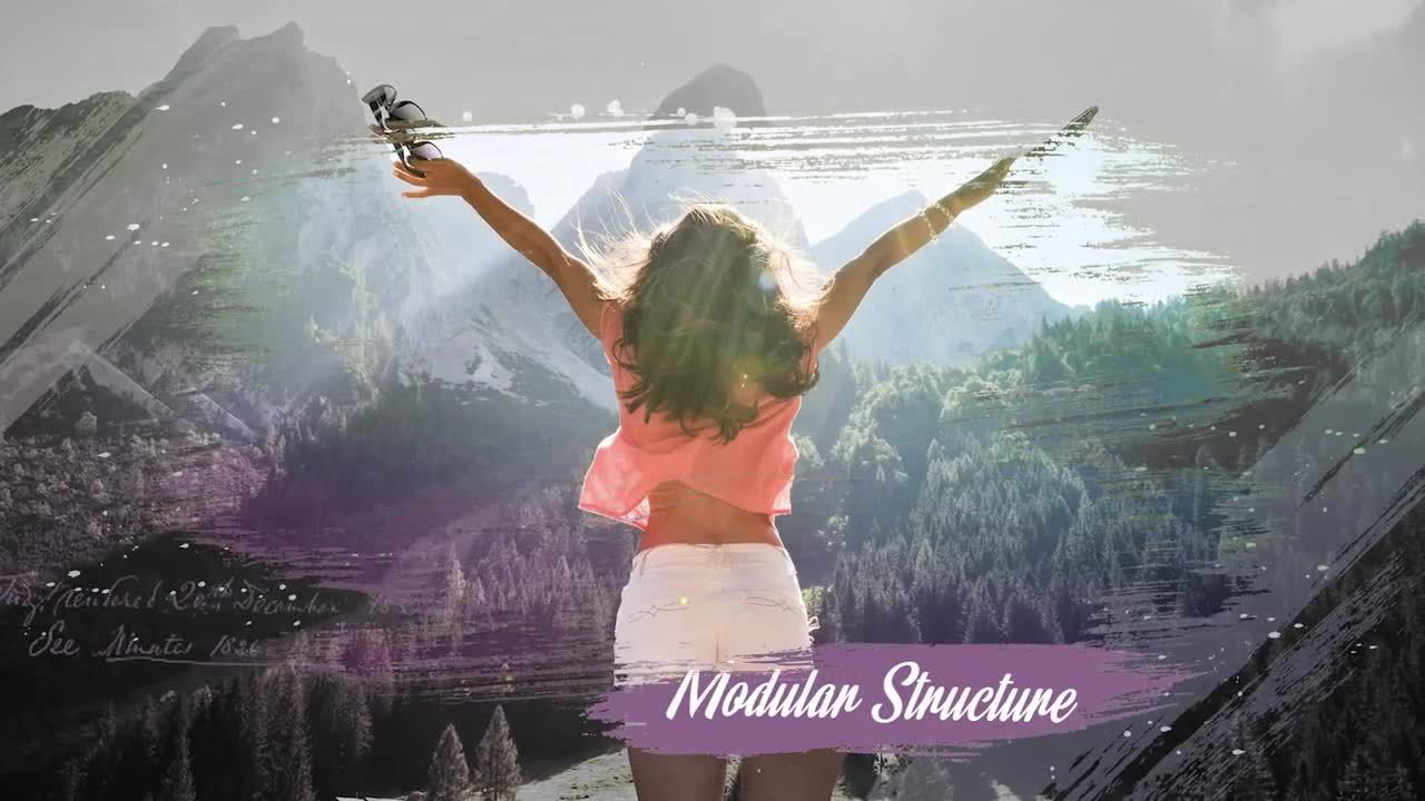 画笔效果电影幻灯片素材库推荐PR模板