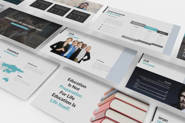 大学教育行业PPT幻灯片设计模板 University and Education Powerpoint Template