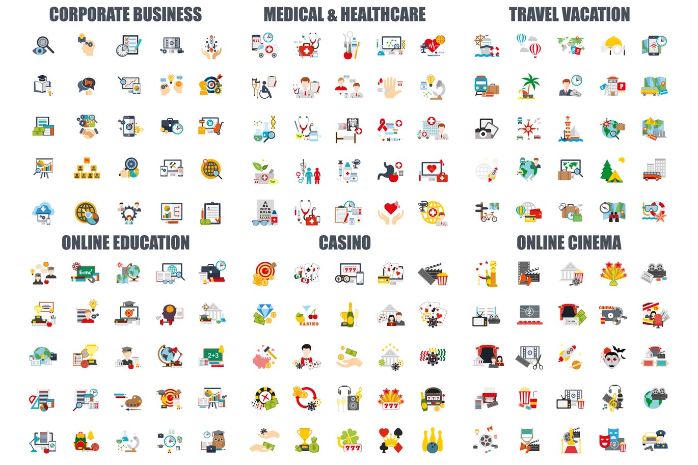 各种行业的简约扁平化图标icon大集合插图