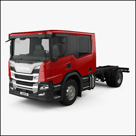 斯堪尼亚 P Crew Cab CP28 底盘卡车 2017 3D 模型