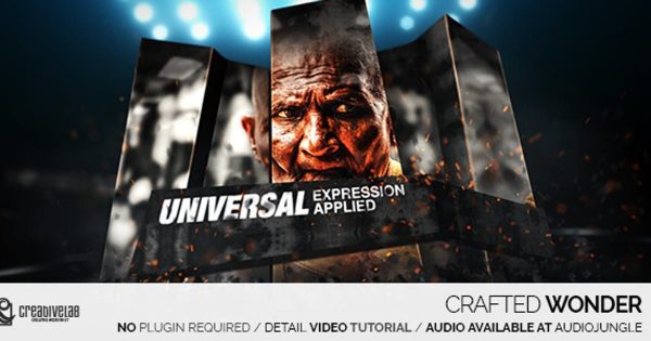 旋转3D立体柱状视频墙特效开场素材库精选AE模板 Crafted Wonder