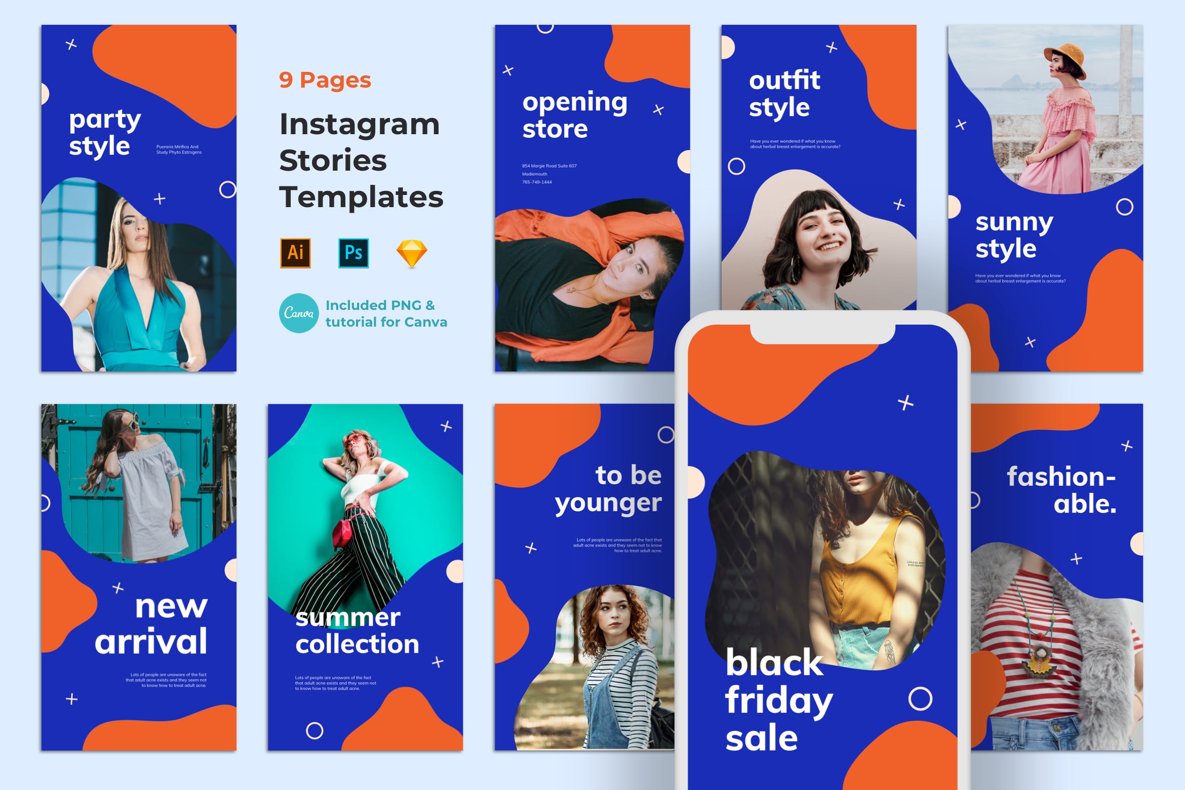 Instagram时尚大片品牌故事推广设计素材包 Instagram Story插图