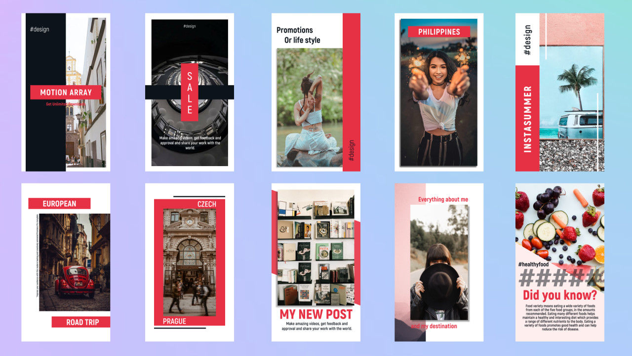 10个现代简洁的Instagram故事素材库精选AE模板