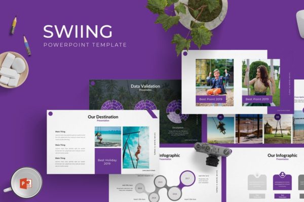 优秀成功案例展示PPT幻灯片模板 Swiing – Powerpoint Template