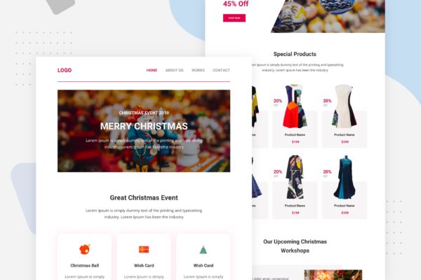 圣诞节电商促销活动EDM邮件模板素材库精选 Christmas – Email Newsletter