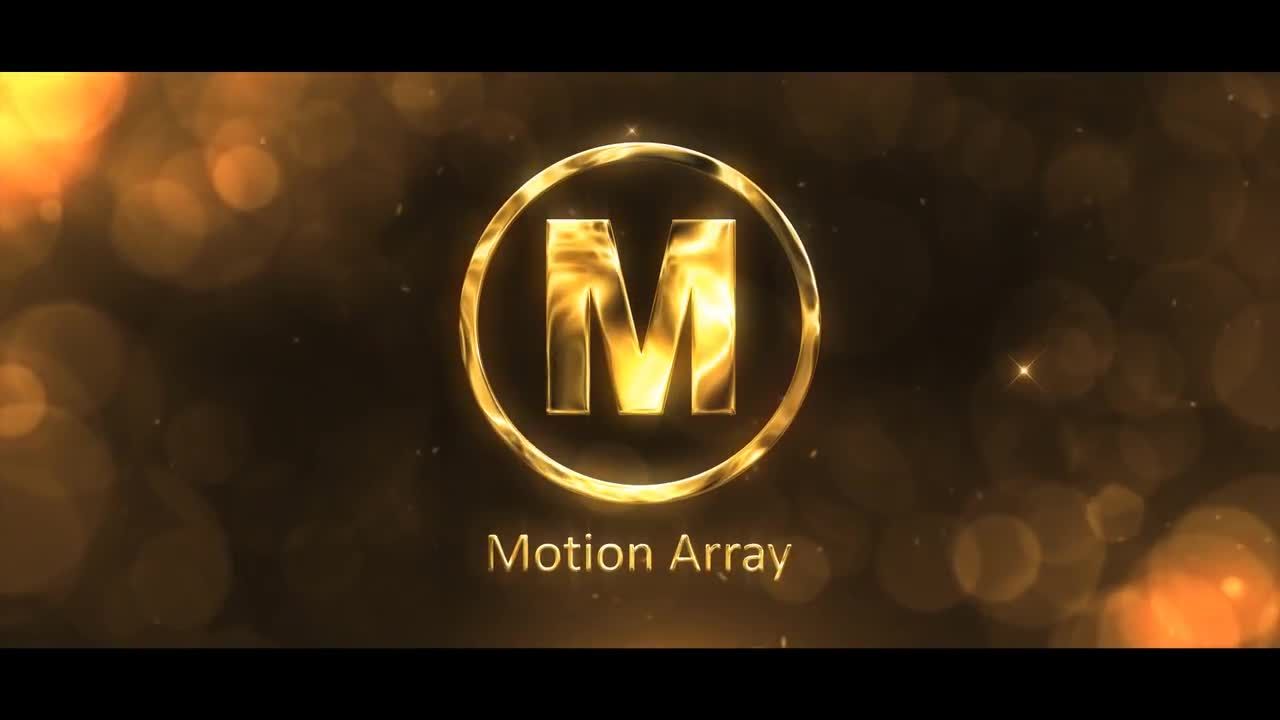 电影标志显示与精致的动画金色金属效果素材库精选AE模板