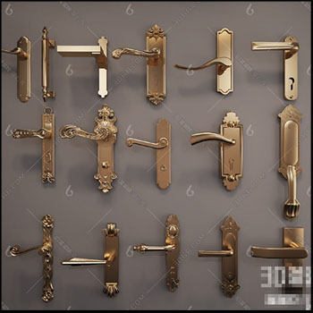 简单的金属门把手素材之家精选3D模型