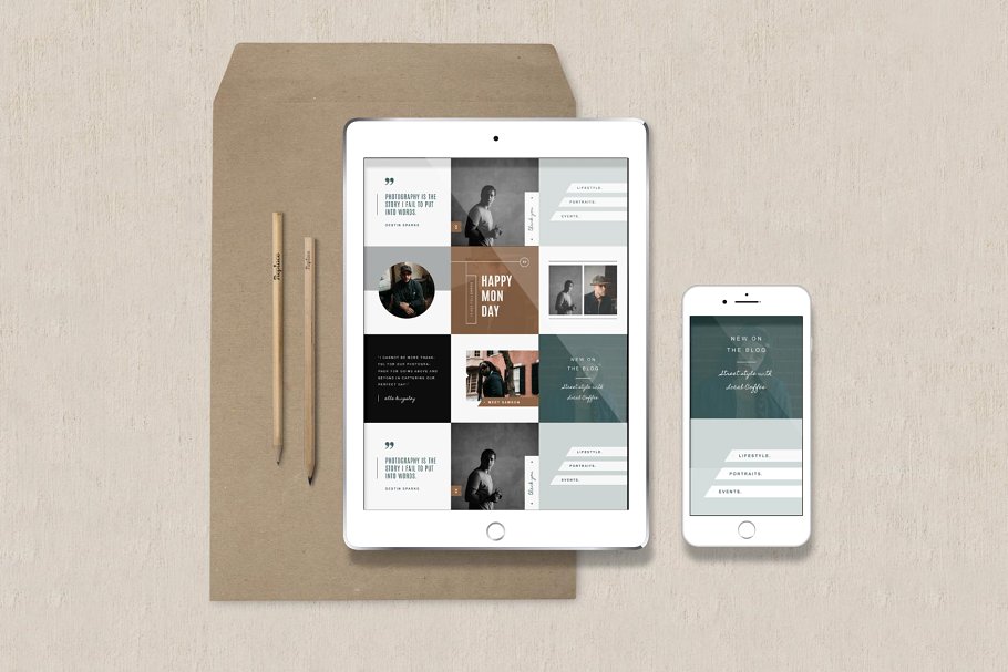 潮流爆表Ins社交媒体配图模板素材库精选 Instagram Templates for Social Media插图(1)
