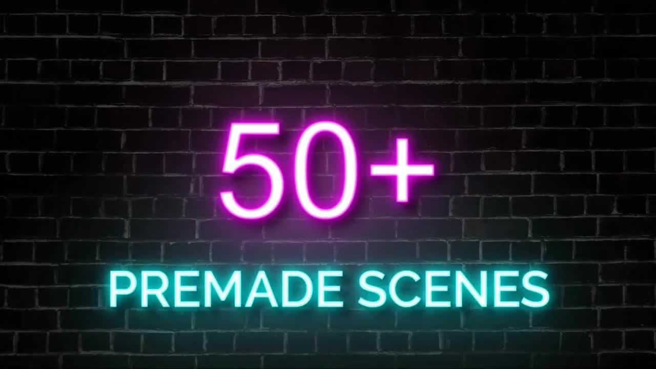 炫酷的霓虹灯发光文字素材库精选AE模板