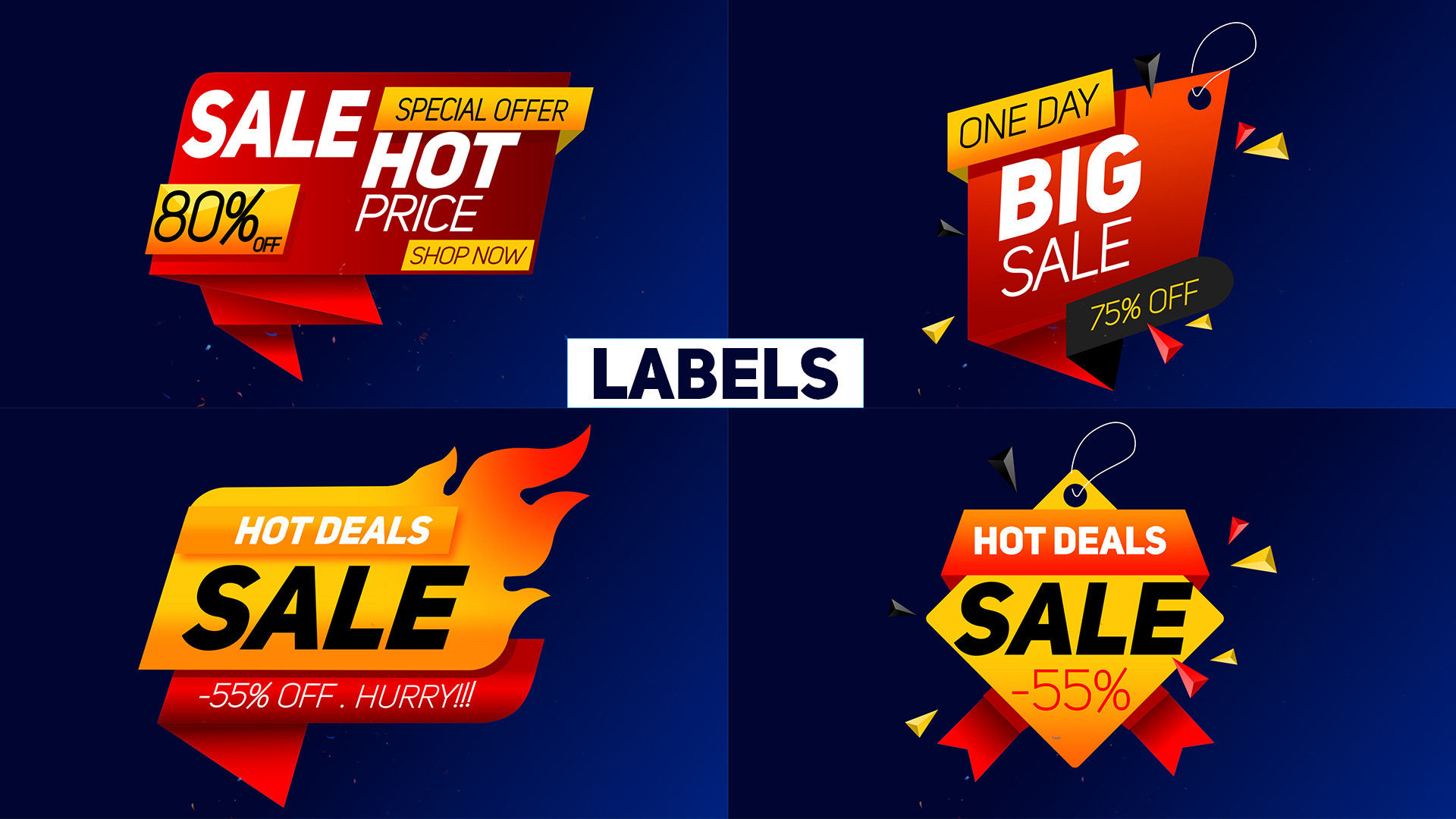 10个史诗般的销售标签素材库精选AE模板