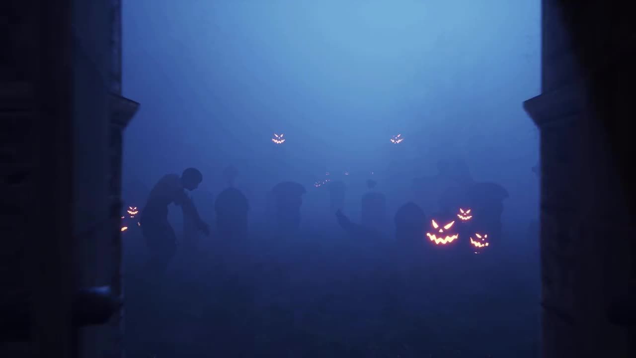 怪异的万圣节简介动画素材库精选AE模板