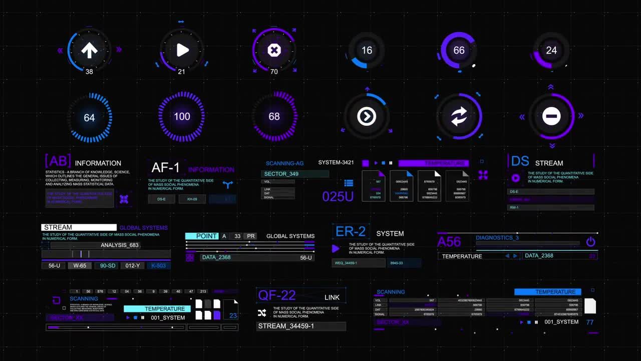 3D数字显示元素素材库精选AE模板