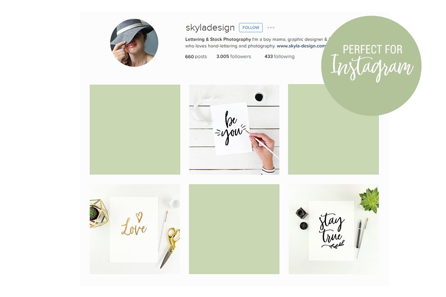 气质女神社交媒体配图样机 Social media mockups Feminine artist插图(2)