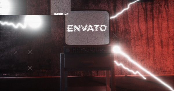 老式扭曲恐怖电视毛刺Logo演示动画素材库精选AE模板 Old Distorted Horror TV Glitch Logo Opener