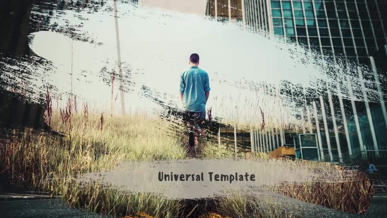 优雅的电影画笔幻灯片Pr模板