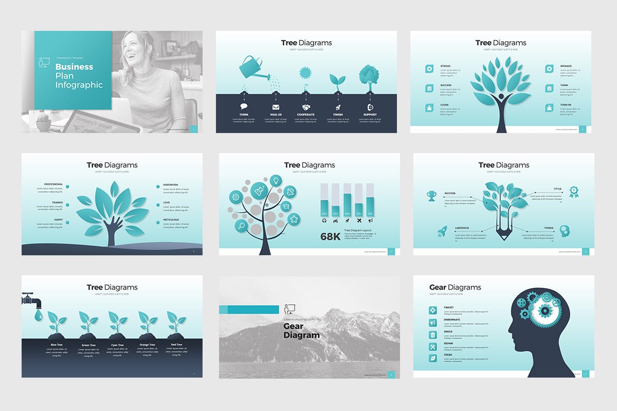 商业计划书信息图表素材库精选PPT模板 Business Plan Infographic Presentation (PPTX)插图(1)