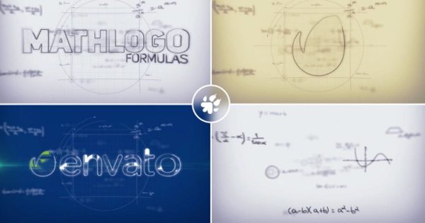 数学计算公式动画特效Logo演示素材库精选AE模板 Math Formulas Logo Reveal