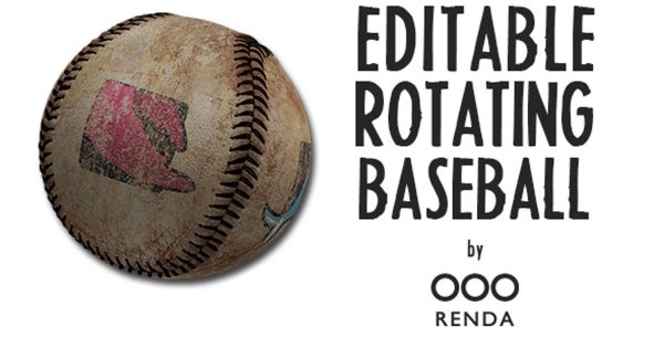 可编辑旋转棒球素材库精选AE模板 Editable Rotating Baseball