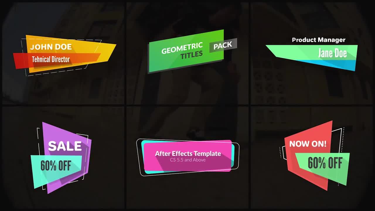 4K几何标题AE标题动画模板