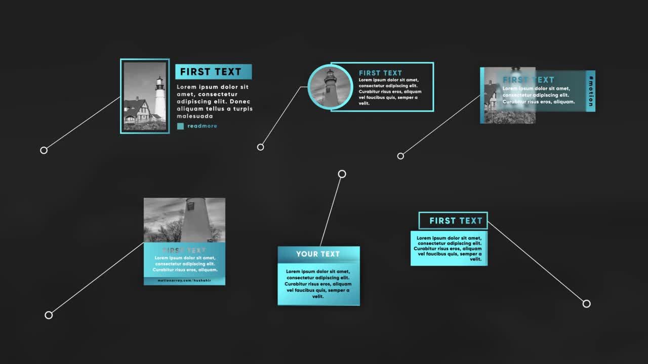 6个简单创意的大标注标题素材库精选AE模板