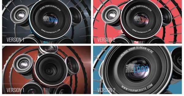 镜头组装3D特效Logo演示素材库精选AE模板 Photography Lens Logo 2