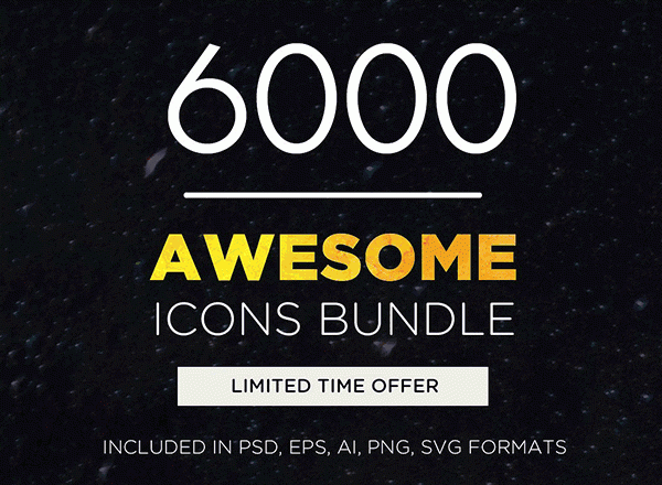 6000+枚完美的扁平化多彩图标套装下载[Ai]