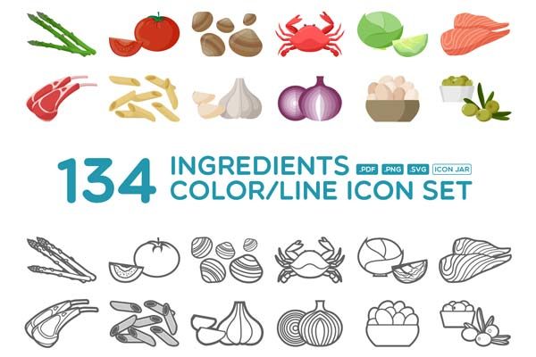 蔬菜线型图标套装下载[SVG]