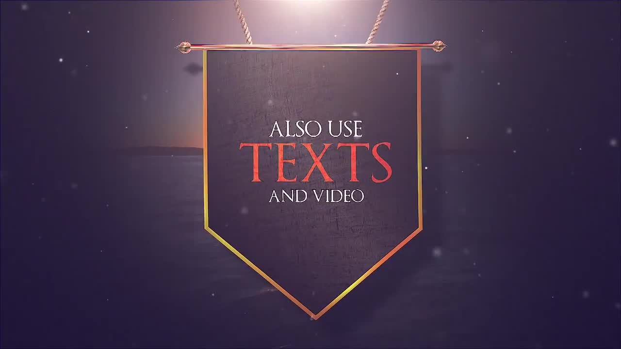 史诗电影旗帜标志素材库精选AE模板