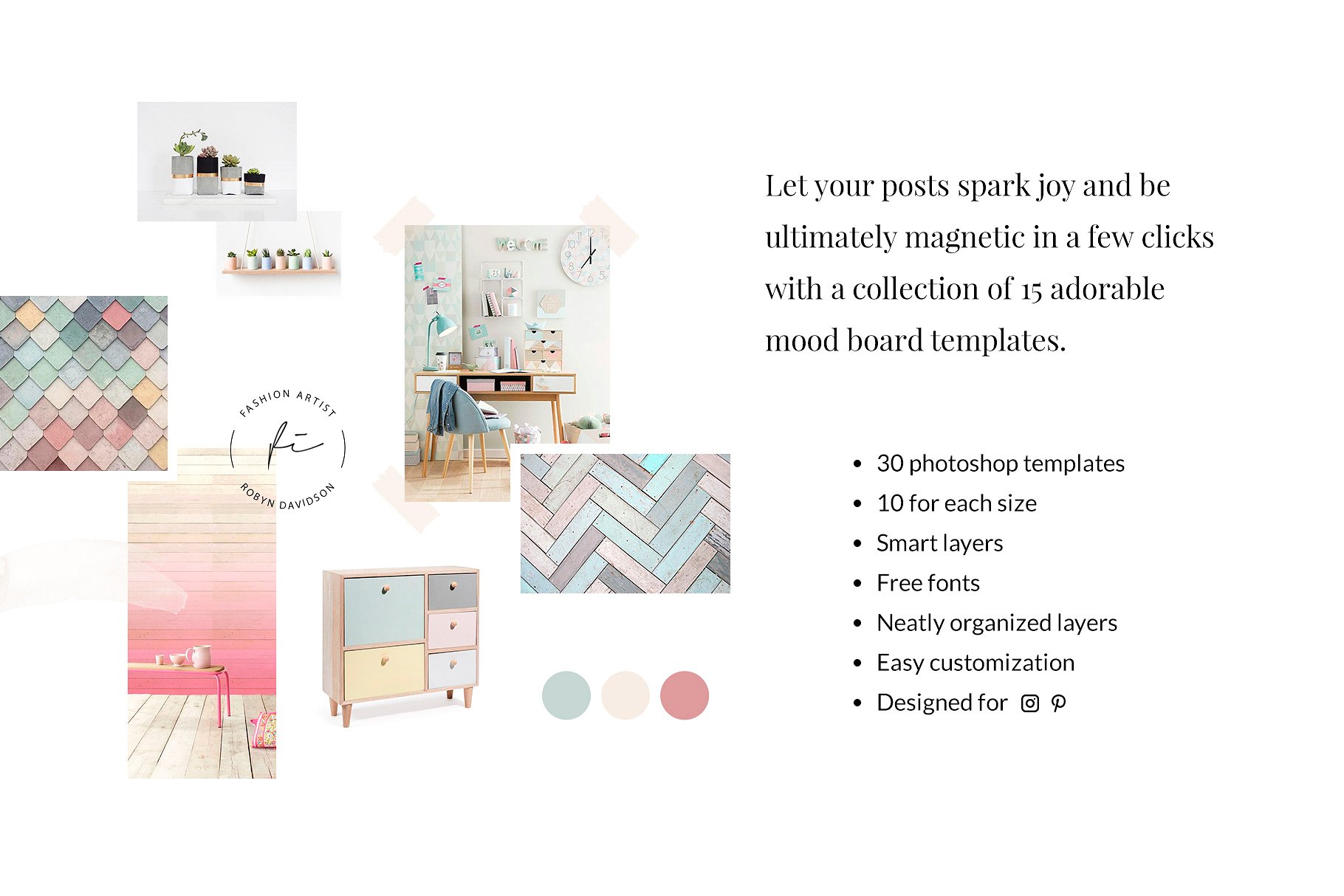 新社交媒体时尚故事贴图模板素材库精选 Fashionized Mood Boards Collection插图(1)