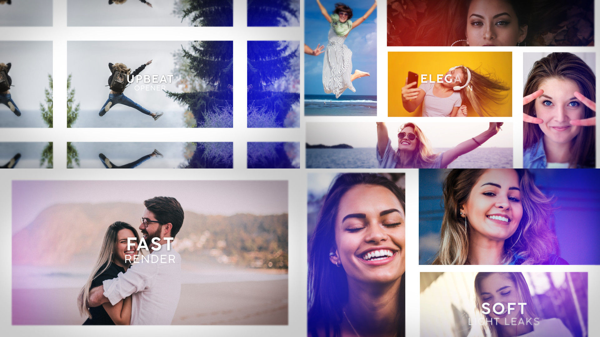 多帧微笑图片快速平滑过渡素材库精选AE模板