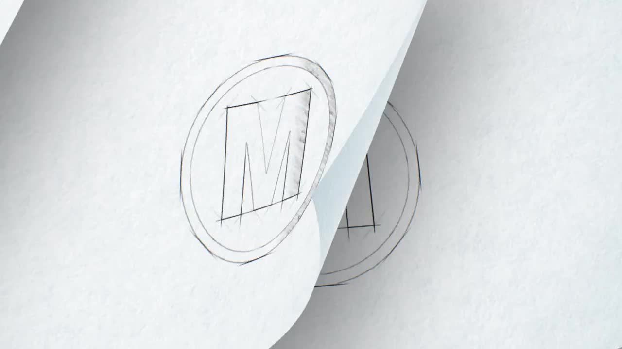 时尚经典创意的翻书动画效果展示徽标素材库精选AE模板