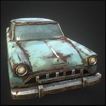 破旧的绿皮汽车轿车素材之家精选3D模型