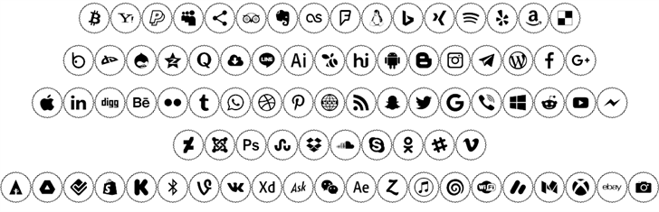 Icons Social Media 2 font插图1 Icons Social Media 2 font插图1