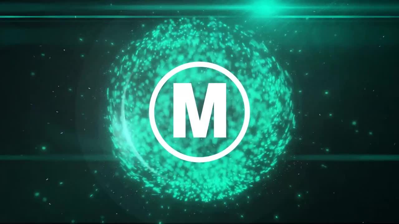 闪亮发光的球形颗粒Logo标题素材库推荐Pr模板