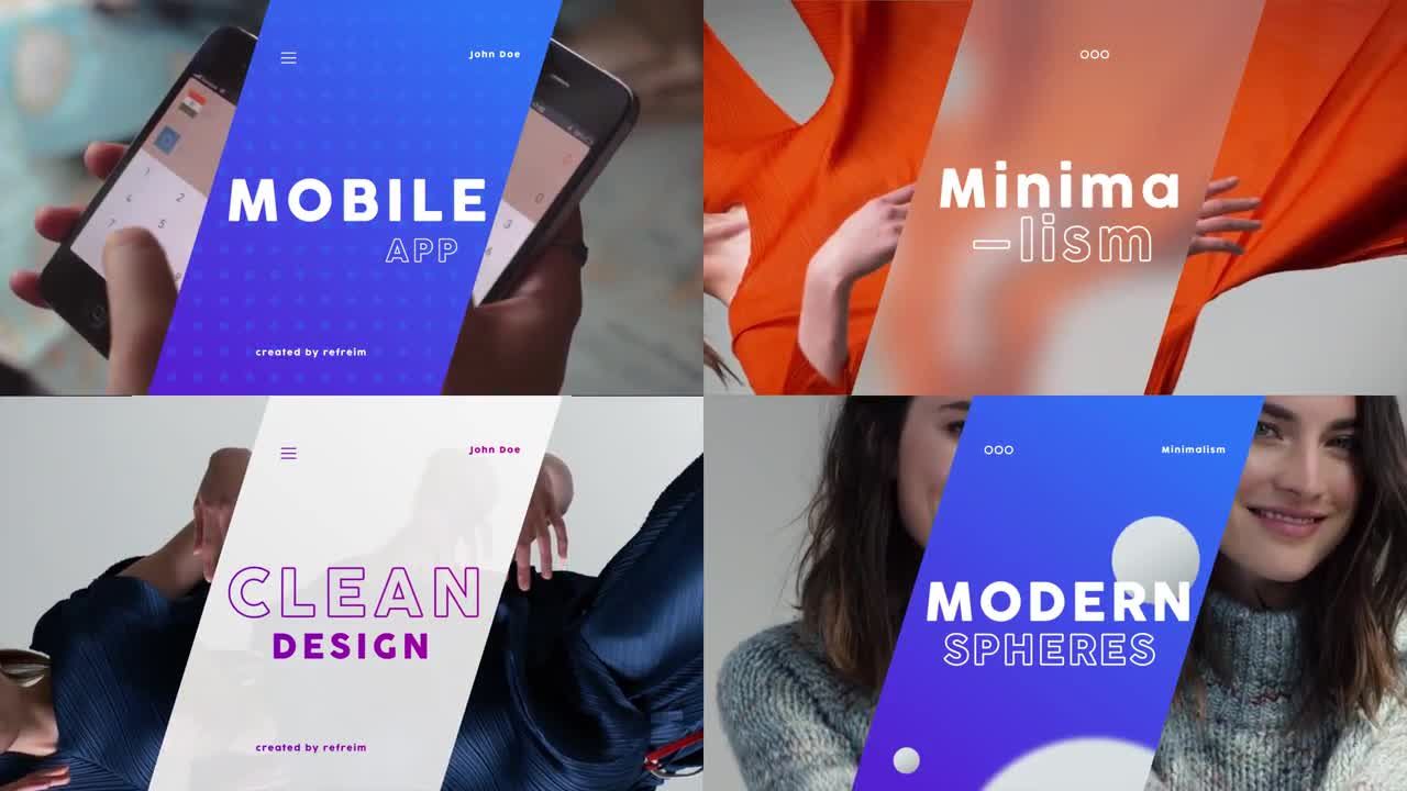 12个现代简单酷炫动画标题素材库推荐PR模板