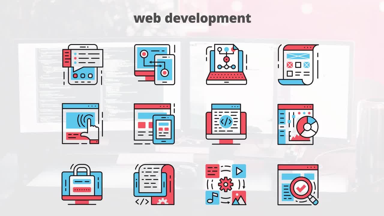 12个Web开发平面动画图标素材库精选AE模板