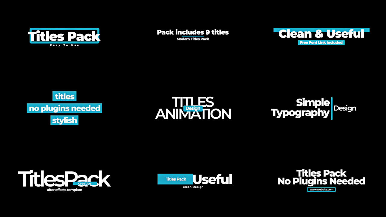 9个流畅的全屏标题动画素材库精选AE模板