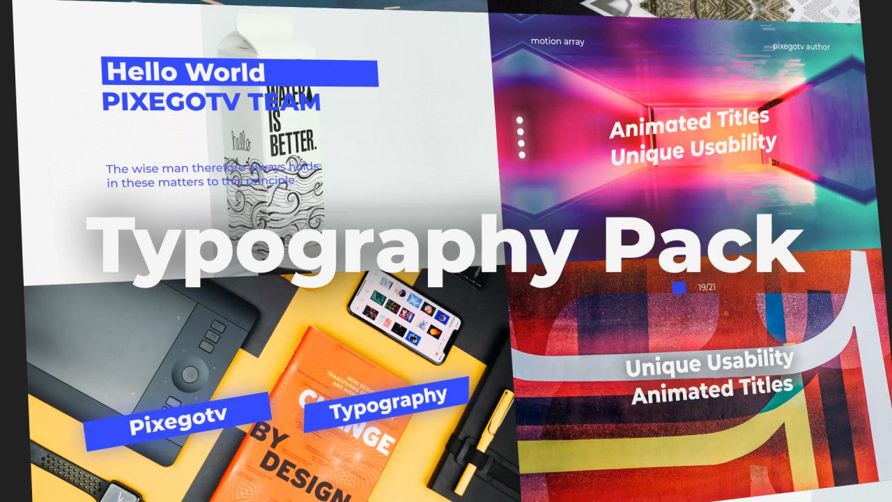 11个时尚设计和优雅的全屏标题动画素材库精选AE模板