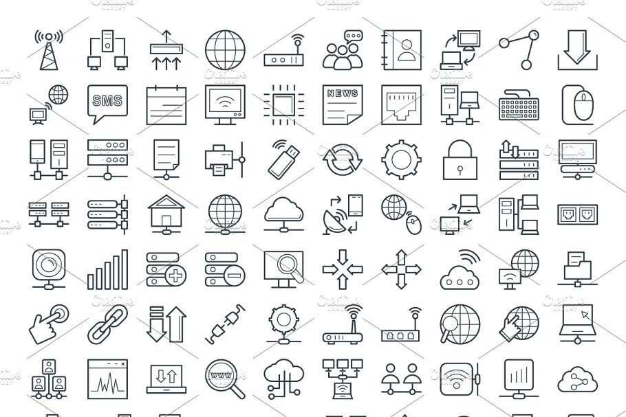 75+网络及网络设备矢量图标  75+ Networking Vector Icons插图(1)