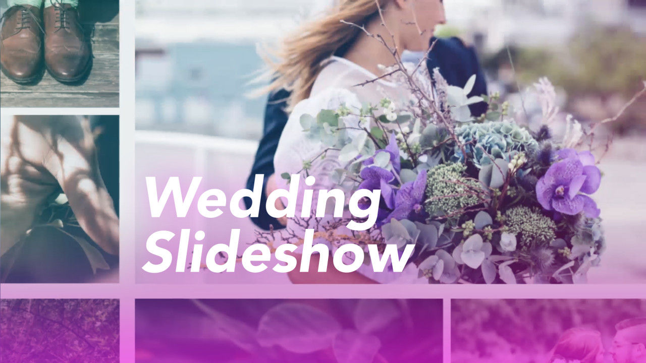 简洁温馨画笔过渡婚礼照片PR模板