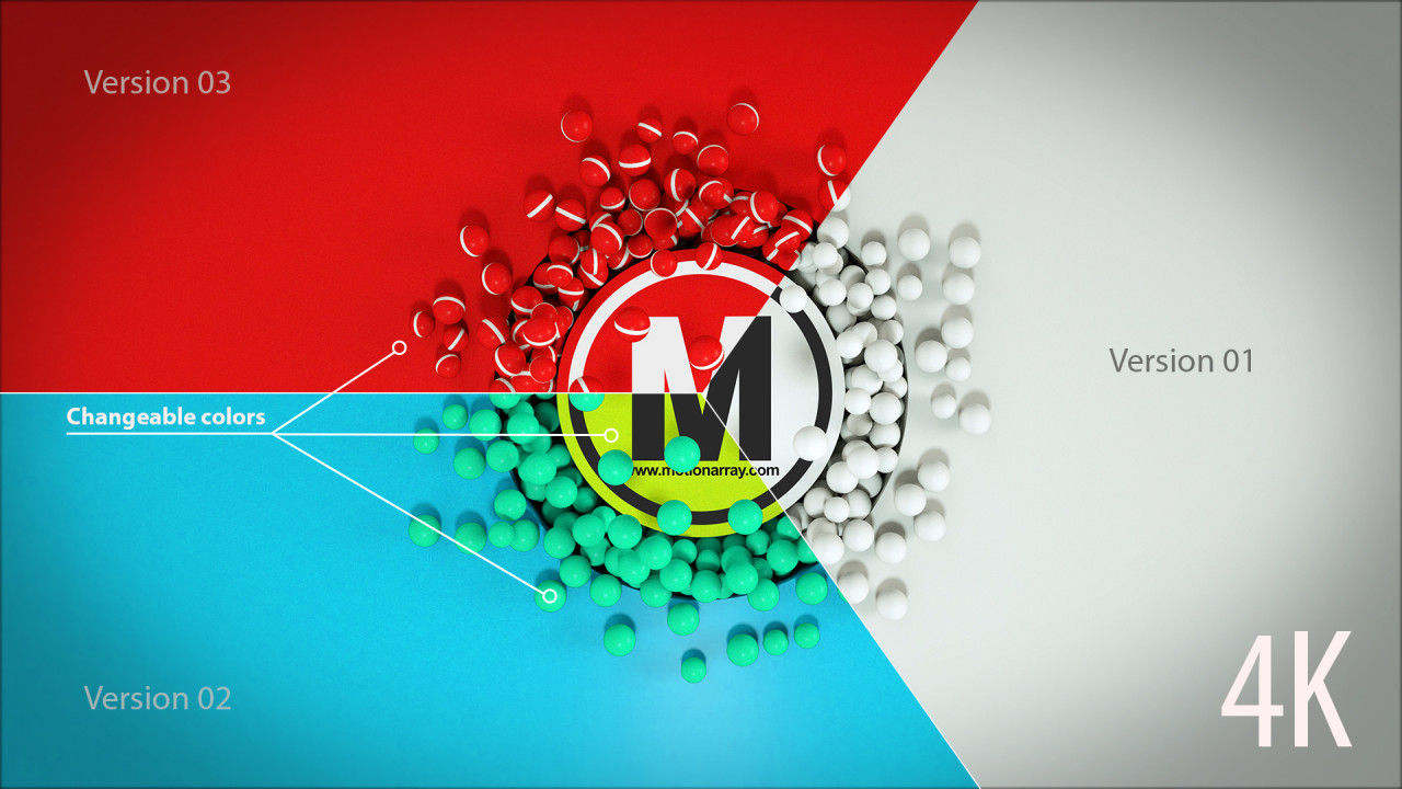 3个色彩缤纷的3D标志显示素材库精选AE模板