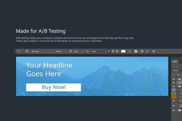 17个多用途AdSense尺寸兼容素材库精选广告模板素材 Multipurpose Vibrant Overlay Ad Set插图(3)