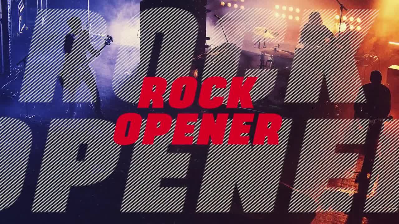 摇滚效果pr幻灯片动态转场模板