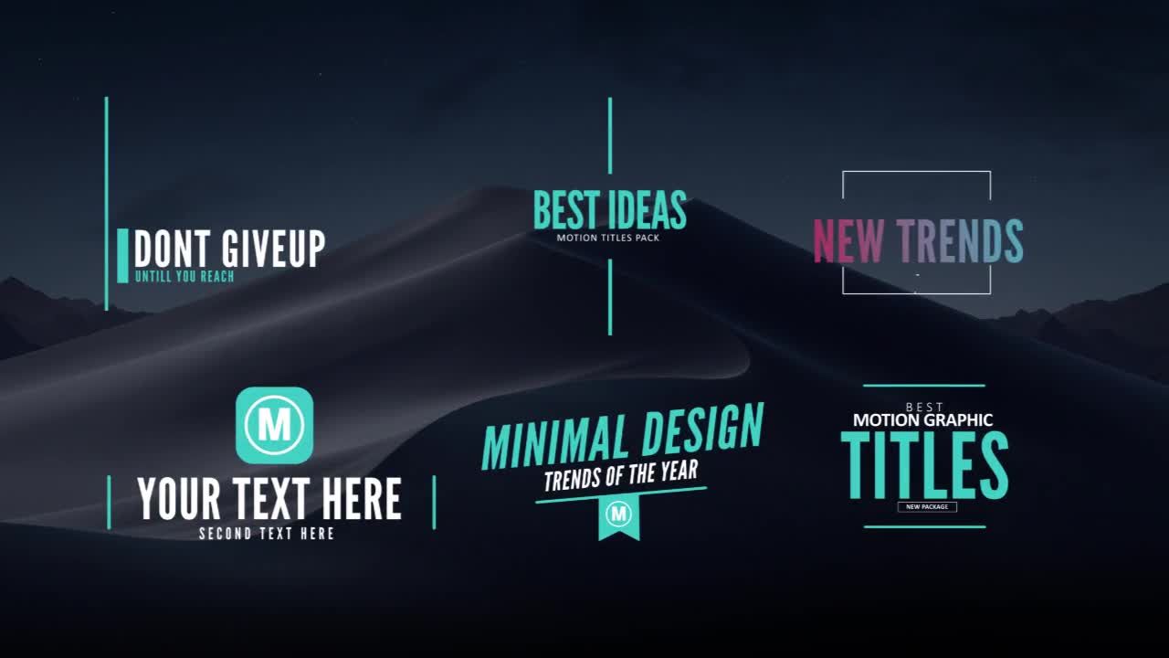 8个独特精美创意的全屏标题动画素材库精选AE模板