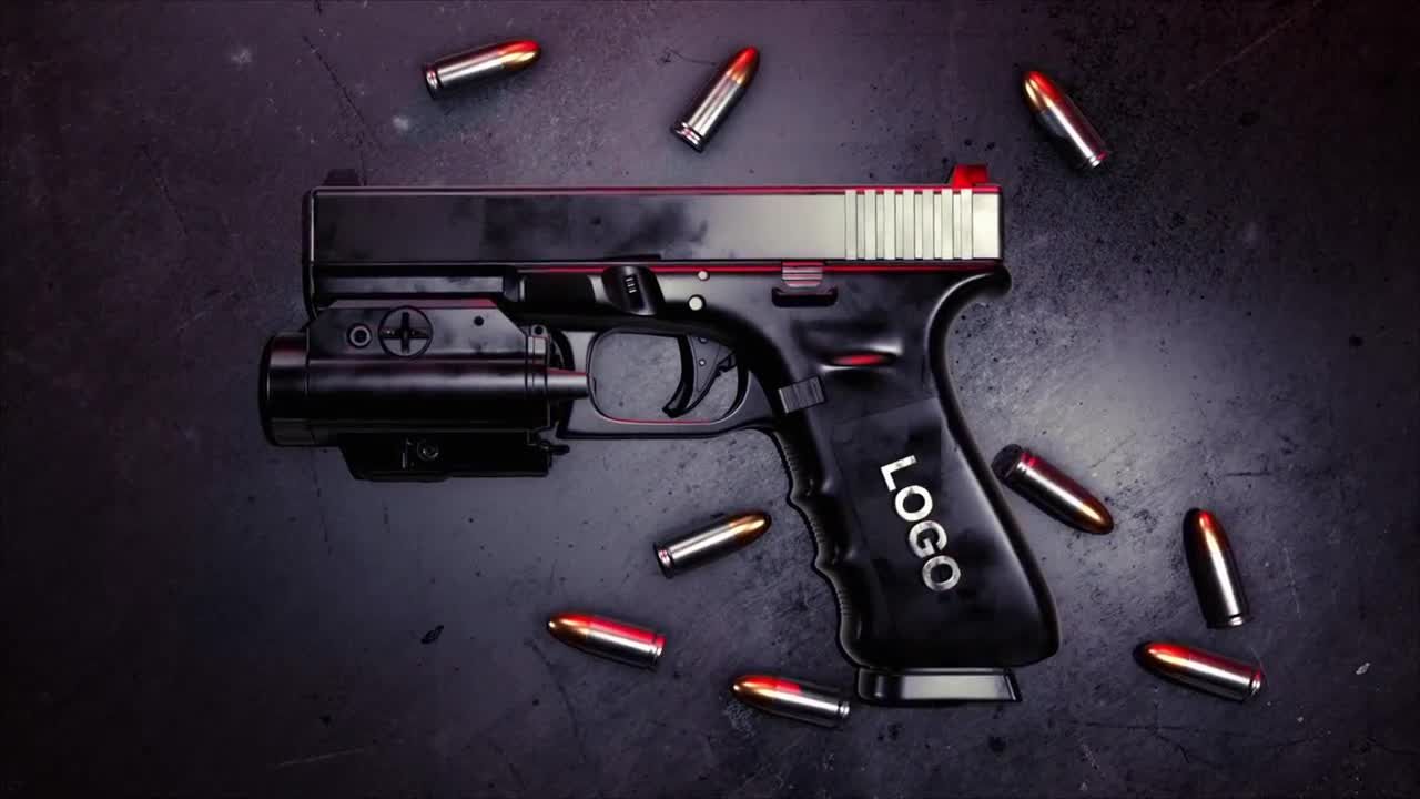 令人惊叹的3D武器徽标显示素材库精选AE模板