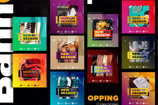 时尚购物Instagram社交banner广告模板素材库精选