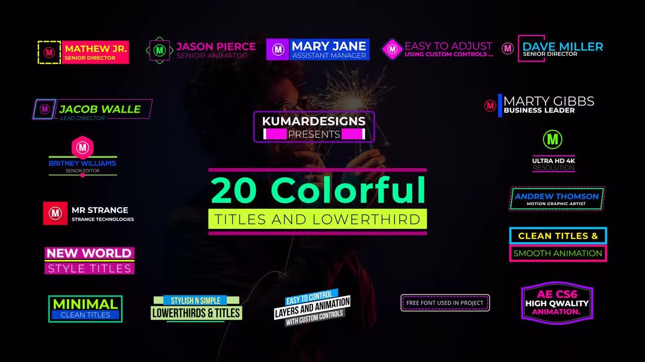 20个迷你文字标题排版动画素材库精选AE模板