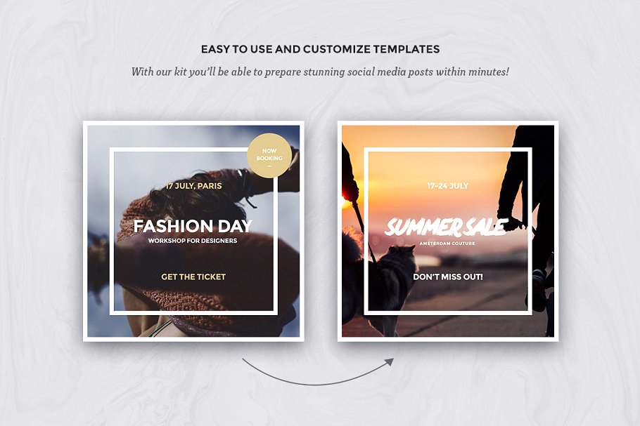 时尚服饰主题社交媒体贴图模板素材库精选 Social Media Handler Kit插图(5)
