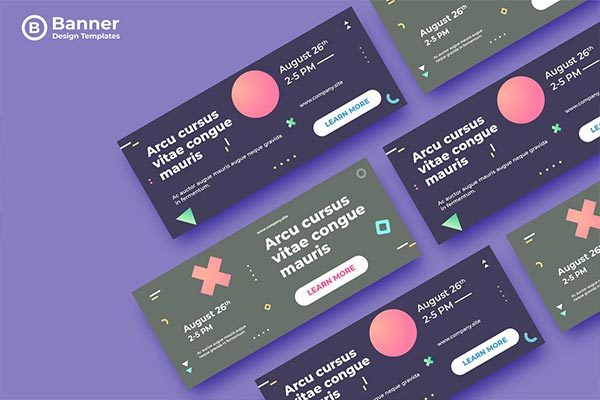 简约的时尚高端渐变色彩banner海报设计模板-12