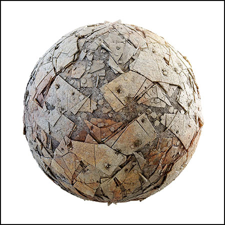 带有水坑的土路PBR纹理贴图